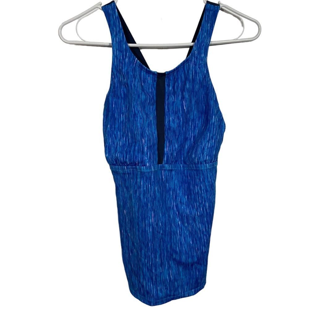 Nike Dri-Fit Blue Patterned Swim Tank Top